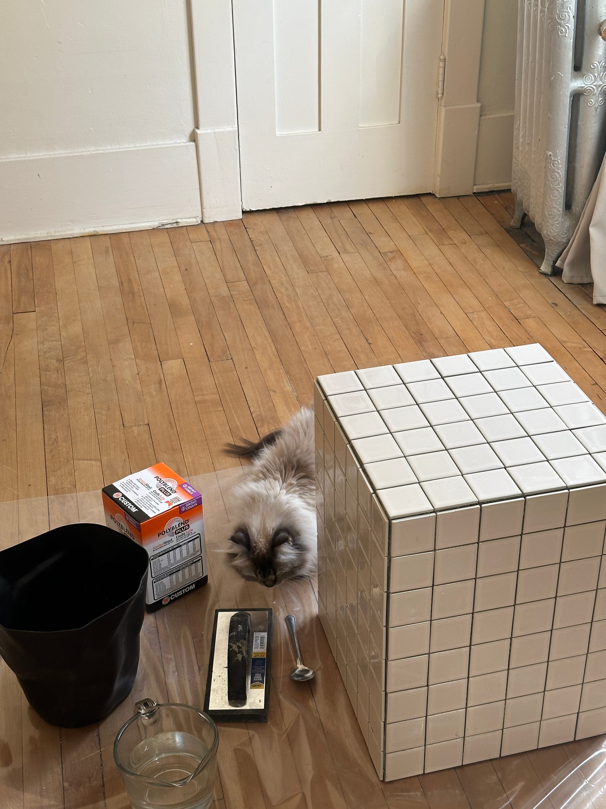 How to DIY your first tiling project: a bedside table