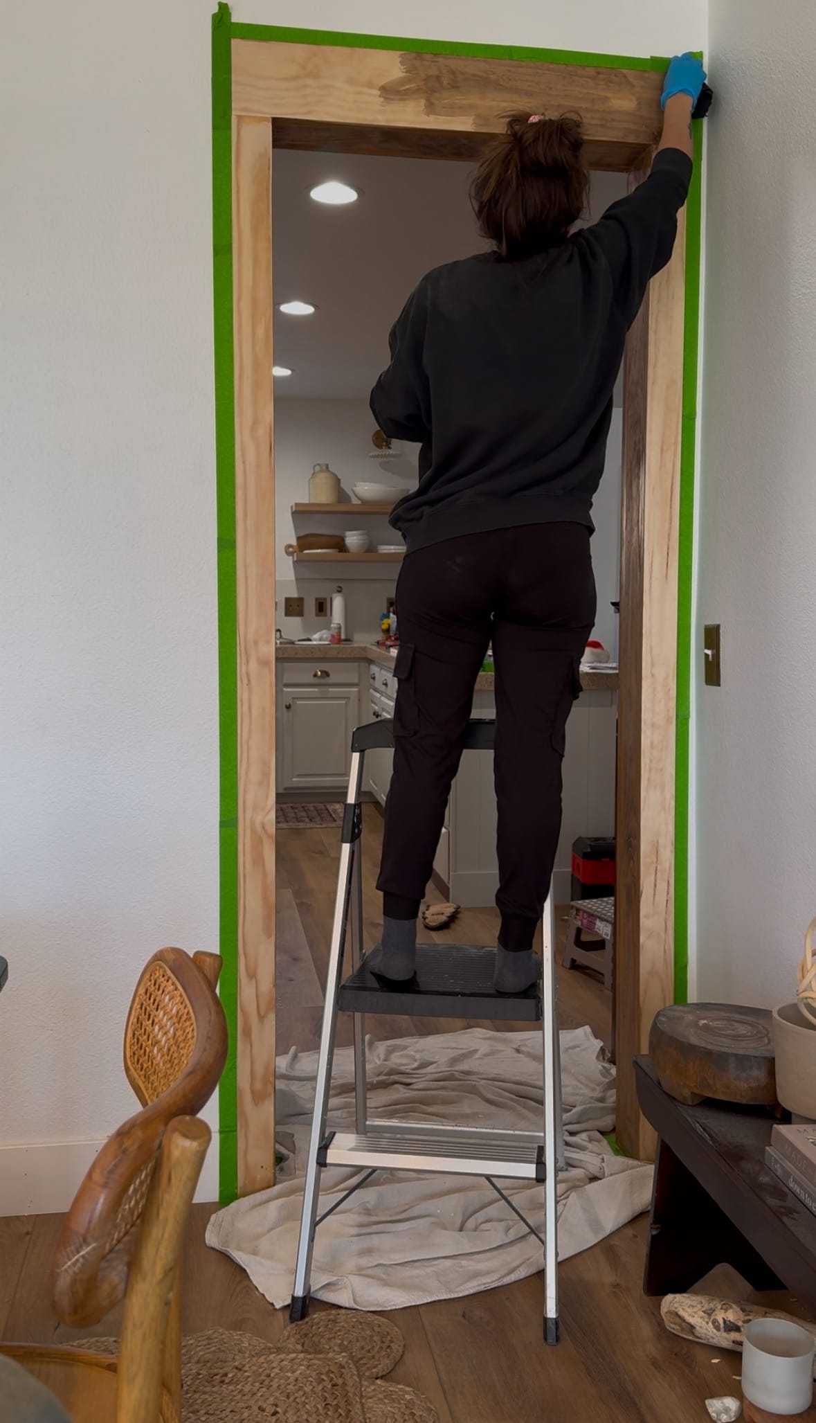 How to DIY a Faux Beam Doorway